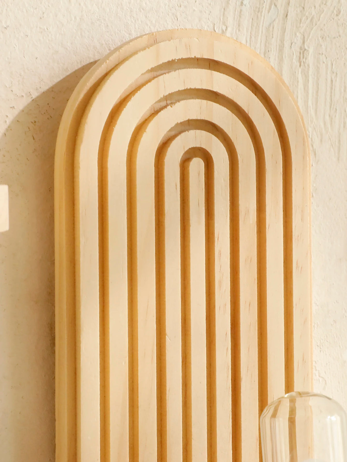 Boho Wooden Wall Shelf, Geometric Arch Floating Shelf for Plants, Books and Decor, Single or Set of 2