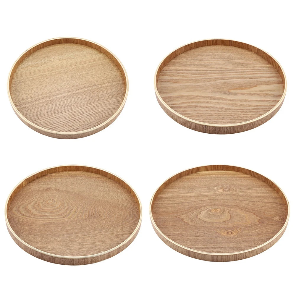 Round Wooden Serving Tray, product photo 1