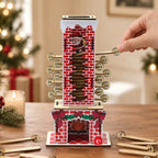 Wooden advent calendar with Santa chimney