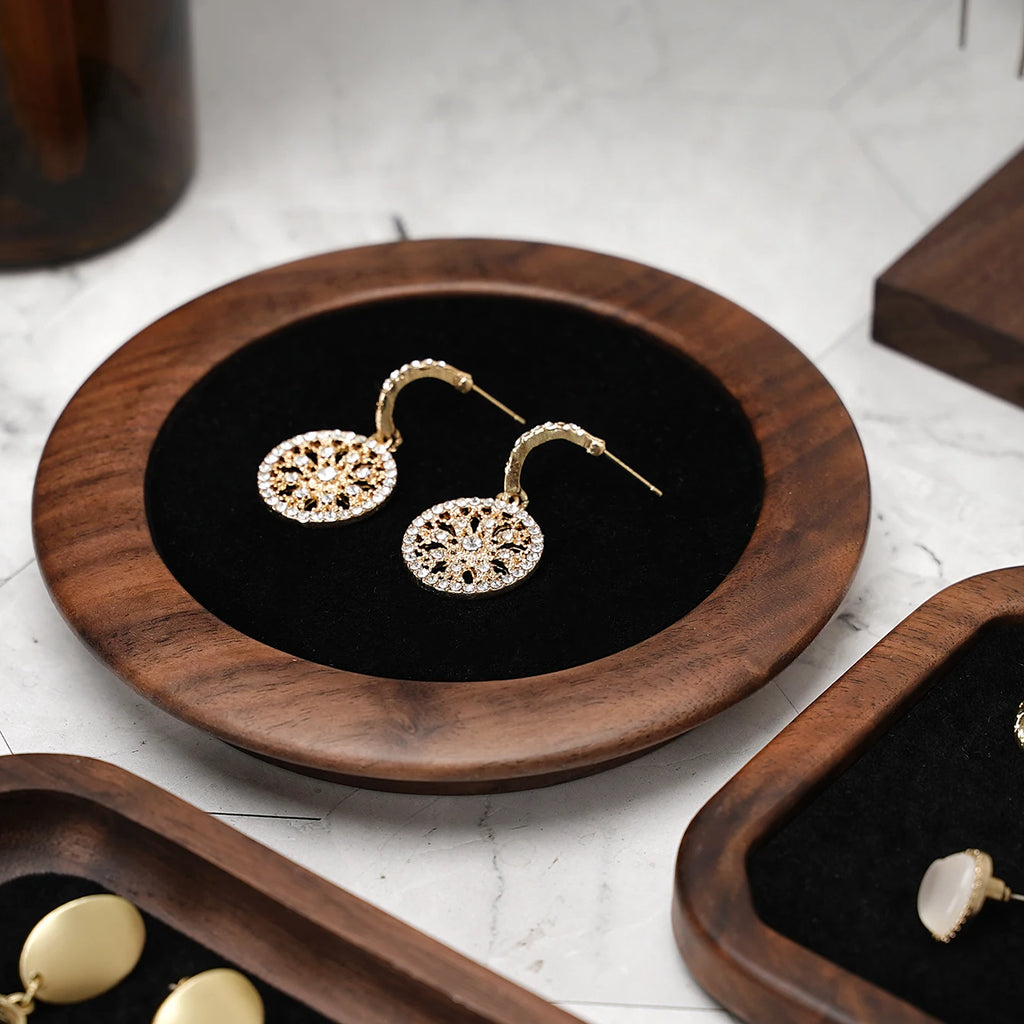 Walnut-Tone Wooden Jewelry Tray, product photo 2