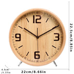 Wooden Table Clock, Silent Desk and Shelf Clock for Living Room and Bedroom, Four Styles