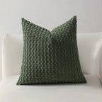 Textured Knit Throw Pillow Cover, Soft Cushion Case with Zipper for Sofa and Bed, Green, Sage Green, White or Beige