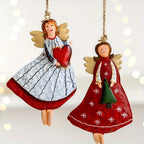 Vintage angel ornaments, set of 4