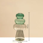 Double-Layer Colored Glass Vase, Minimalist Bud Vase for Flowers and Hydroponic Plants, Three Styles