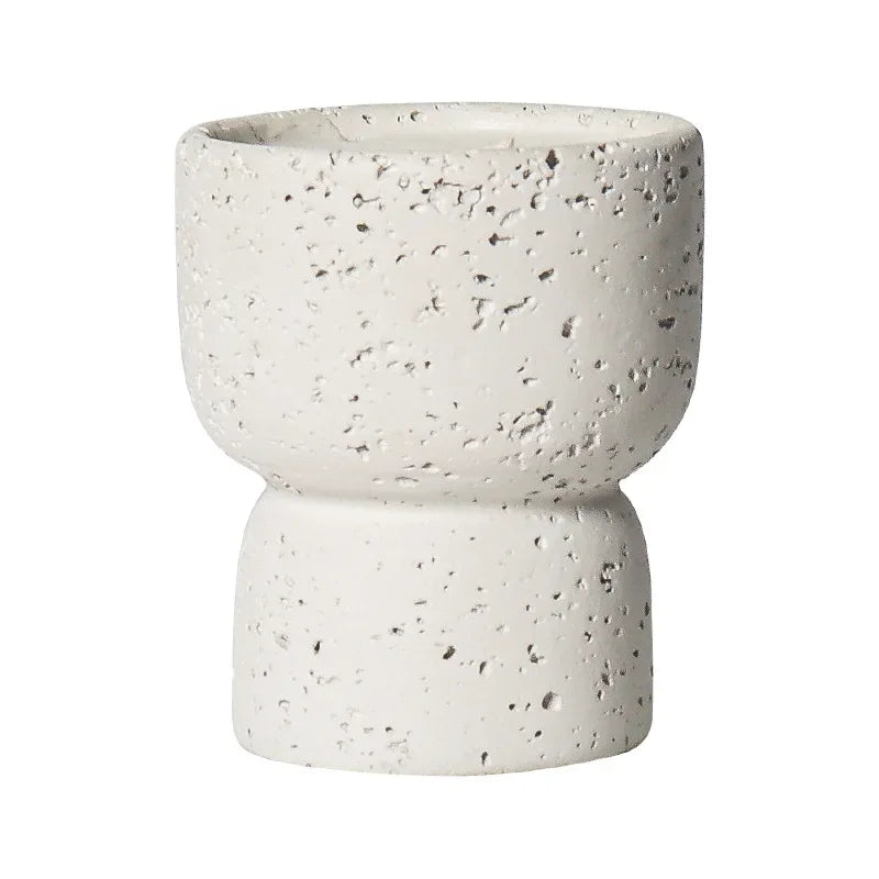 Cement Tealight Holders, Minimalist Concrete Candle Cups for Coffee Table, Bathroom and Bedroom, Beige White or Dark Grey, Small or Large