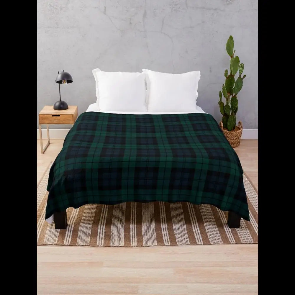 Black Watch tartan throw blanket