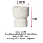 Cement Tealight Holders, Minimalist Concrete Candle Cups for Coffee Table, Bathroom and Bedroom, Beige White or Dark Grey, Small or Large