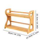 2-Tier Bamboo Spice Rack, No-Assembly Countertop Organizer for Spices, Oils and Condiments