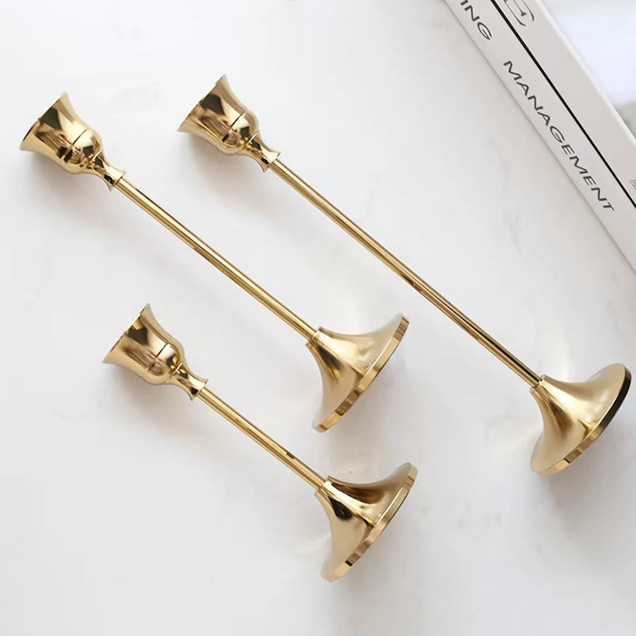 Vintage Metal Candle Holder Set of 3, product photo 3