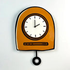 Pendulum Wall Clock, Silent Swinging Wall Clock for Living Room and Kitchen, 35 x 48 cm