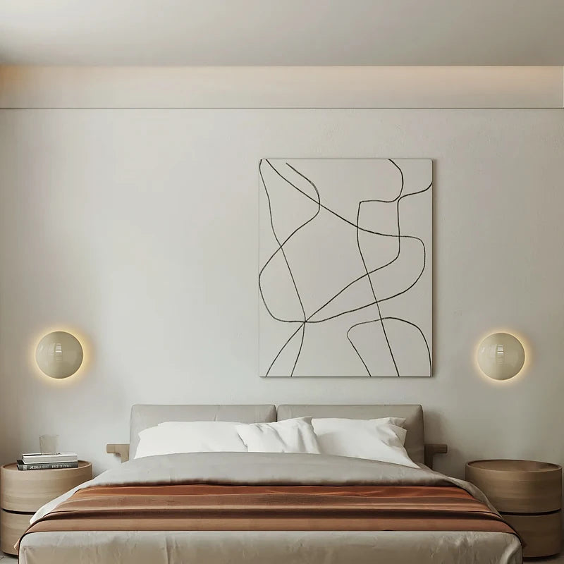 Round Cream Wall Lamp, product photo 4