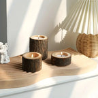 Tree Stump Tealight Holders Set of 3, product photo 1
