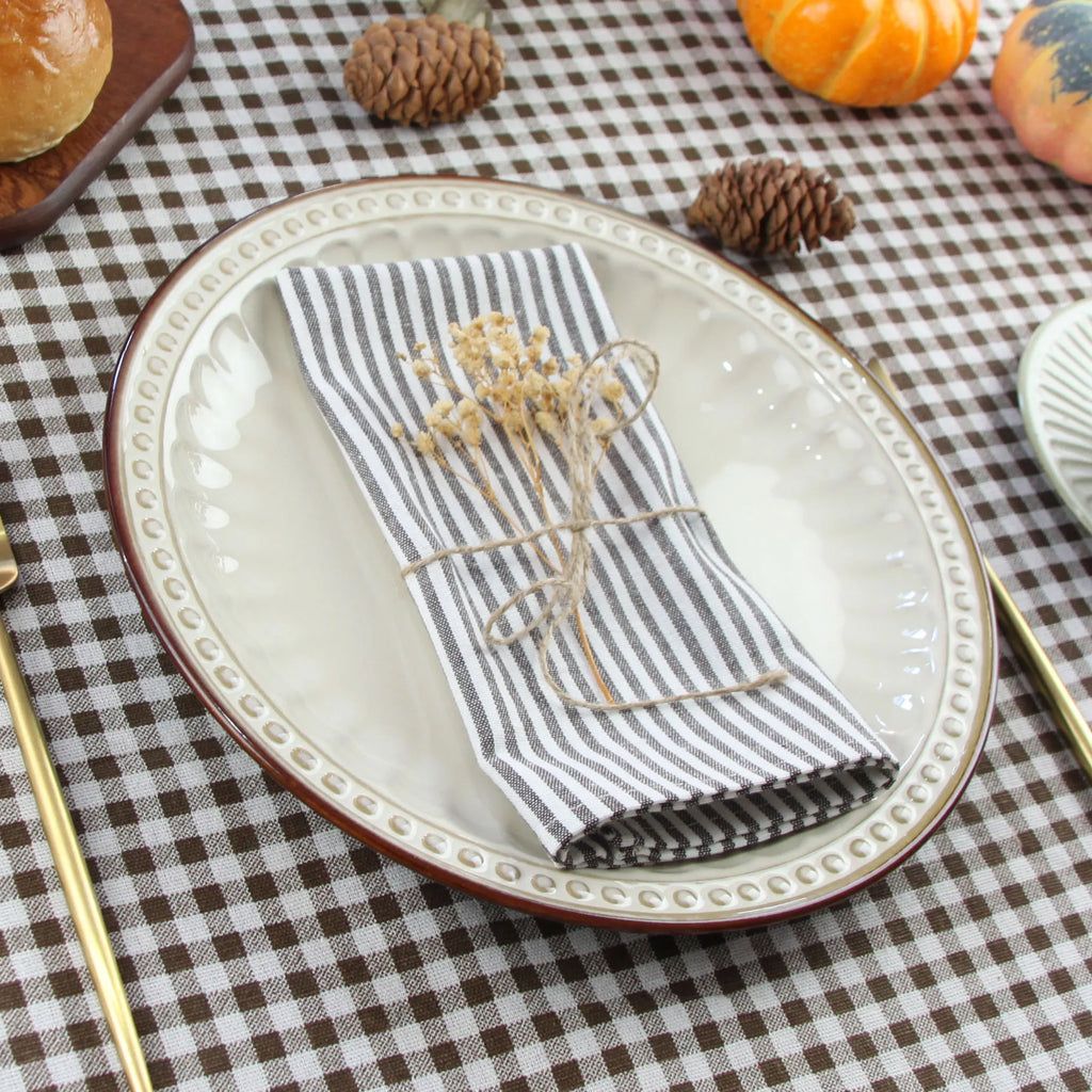 Striped Linen Cotton Napkins Set of 12, product photo 2