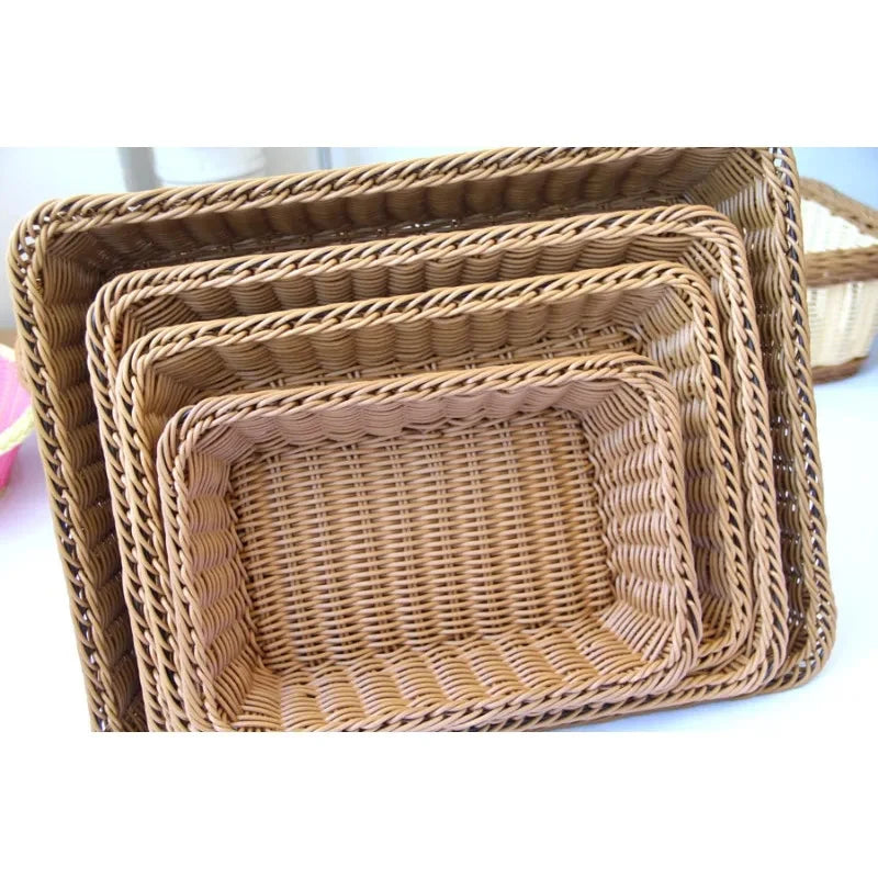 Rectangular Rattan-Style Storage Basket, product photo 2