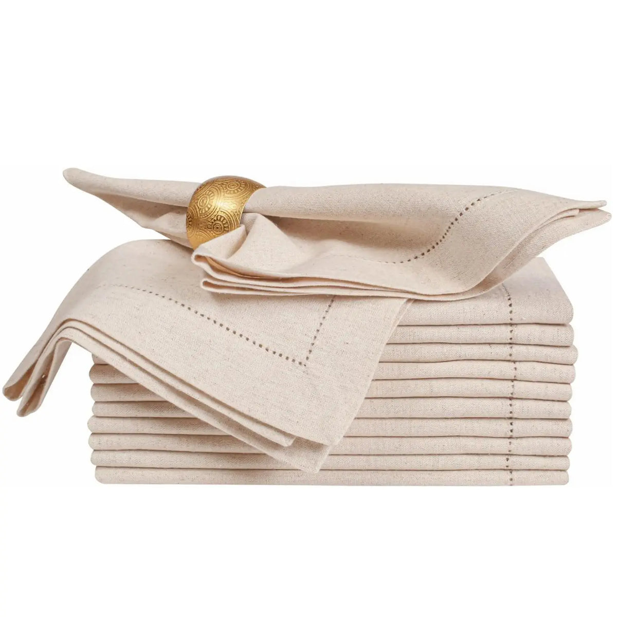 Hemstitched Linen Napkins Set of 6, product photo 1