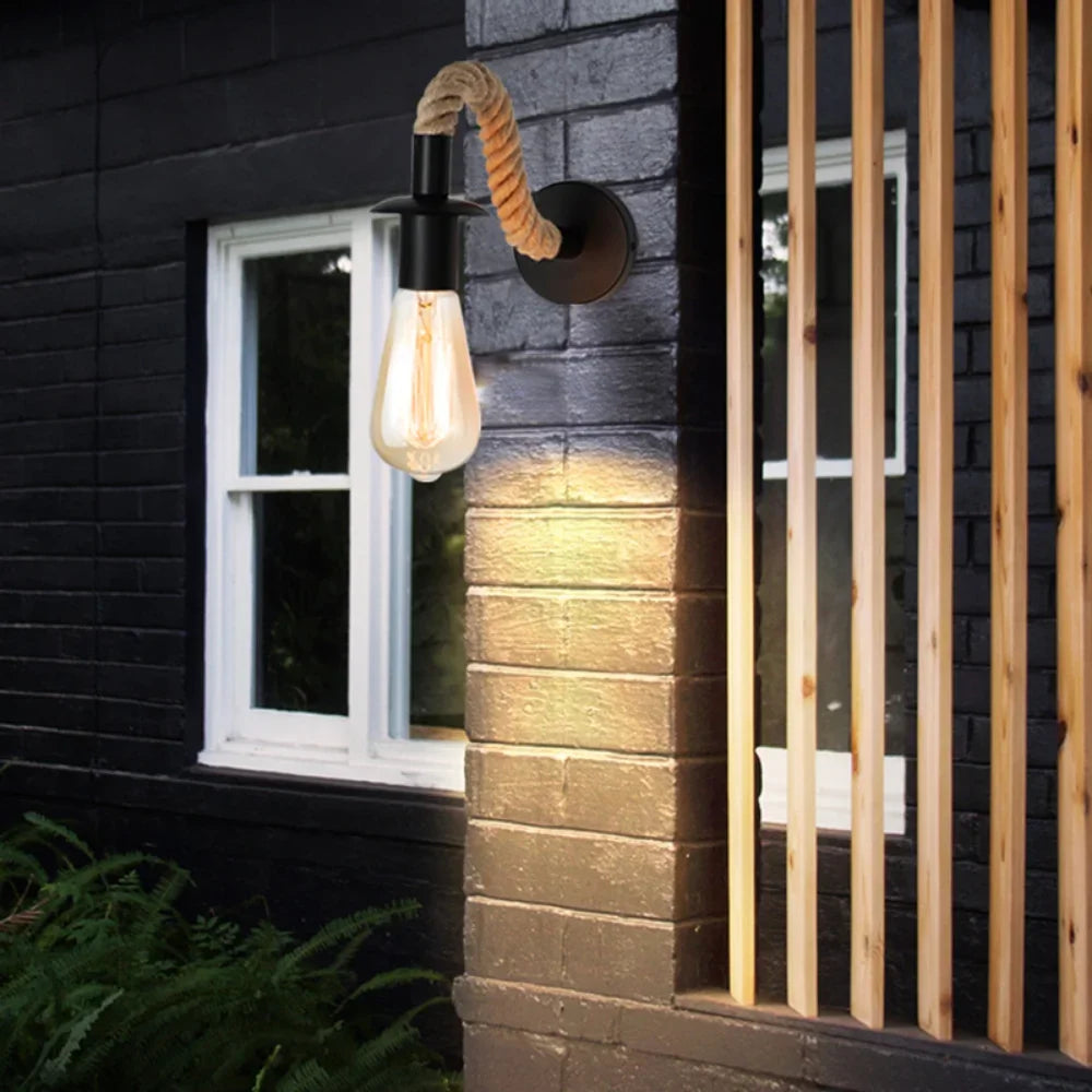 Hemp Rope Wall Lamp, product photo 2