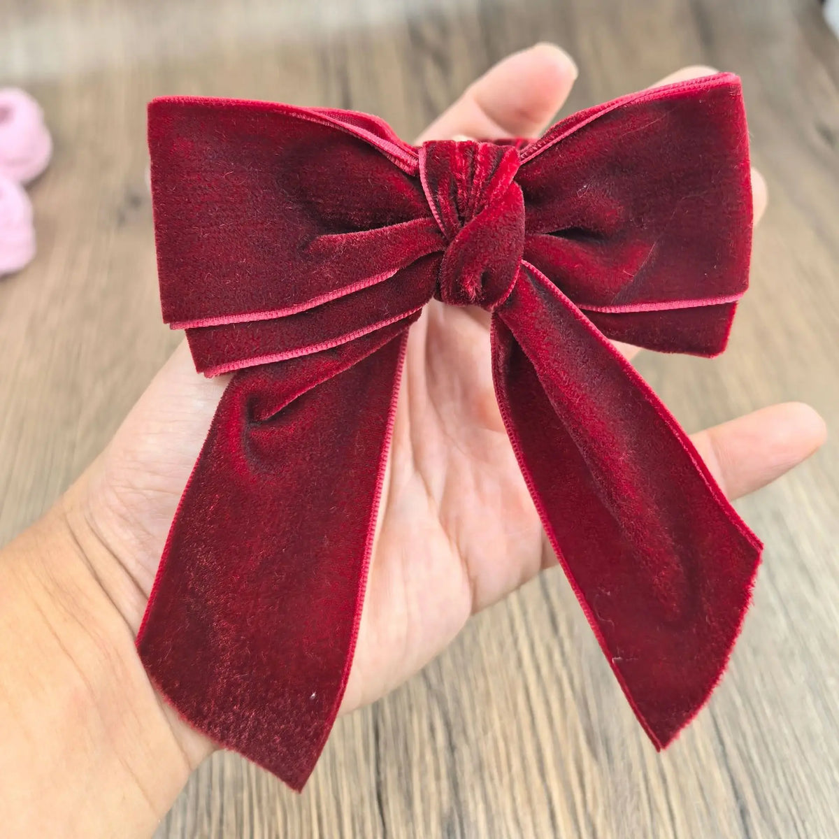 Bow Napkin Rings Set of 6, Christmas Napkin Holders for Holiday Dinner and Wedding Tables, Burgundy, Red or Green