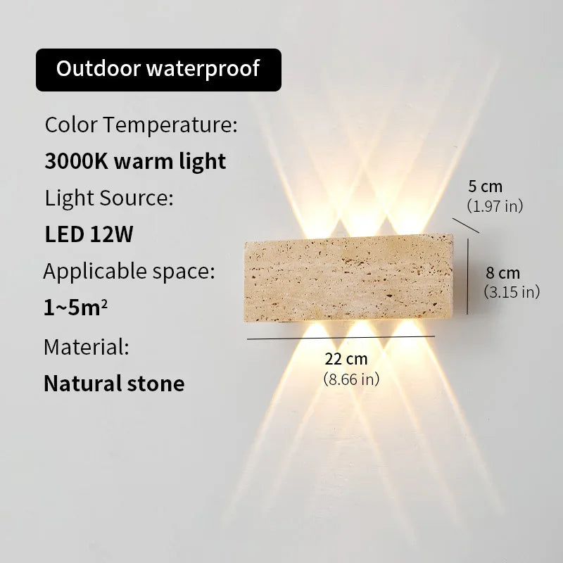 Travertine Stone Wall Light, product photo 2