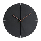 Black Wooden Wall Clock, Silent Minimalist Clock for Living Room, Kitchen and Bedroom