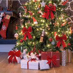 Wired Red Velvet Ribbon, 2 Rolls of Double-Sided Christmas Ribbon for Wreaths, Bows and Gifts