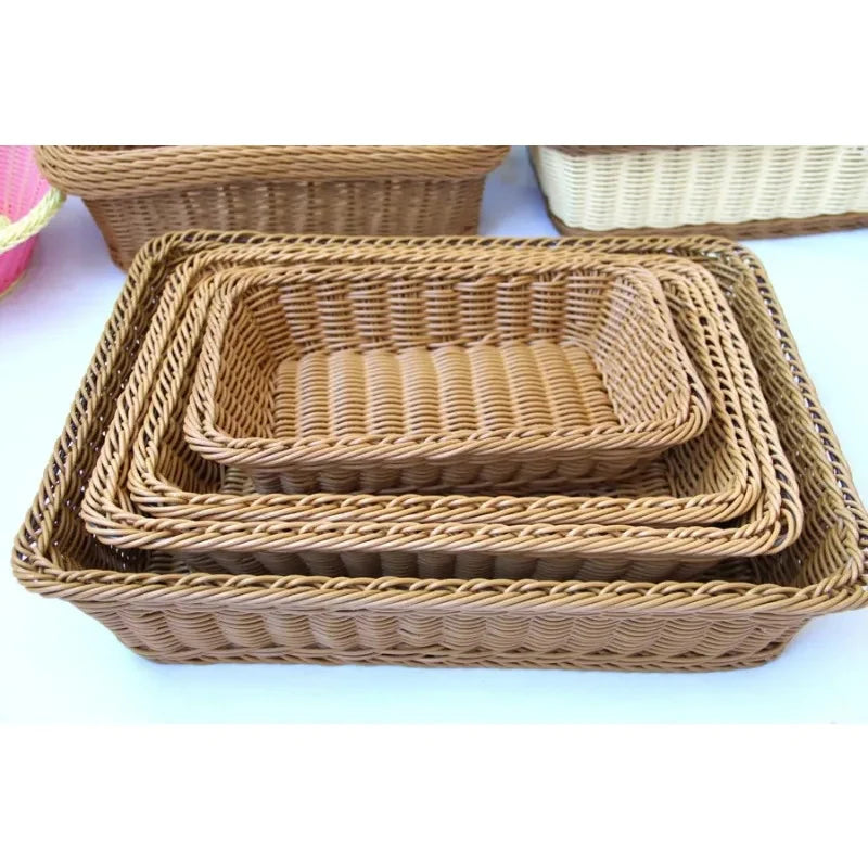 Rectangular Rattan-Style Storage Basket, product photo 3