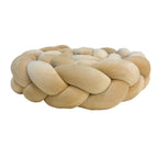 Knot Pillow, Soft Knotted Decorative Cushion for Sofa, Bed and Reading Nook, 1 m Braid, White, Camel, Grey and White or Camel and White