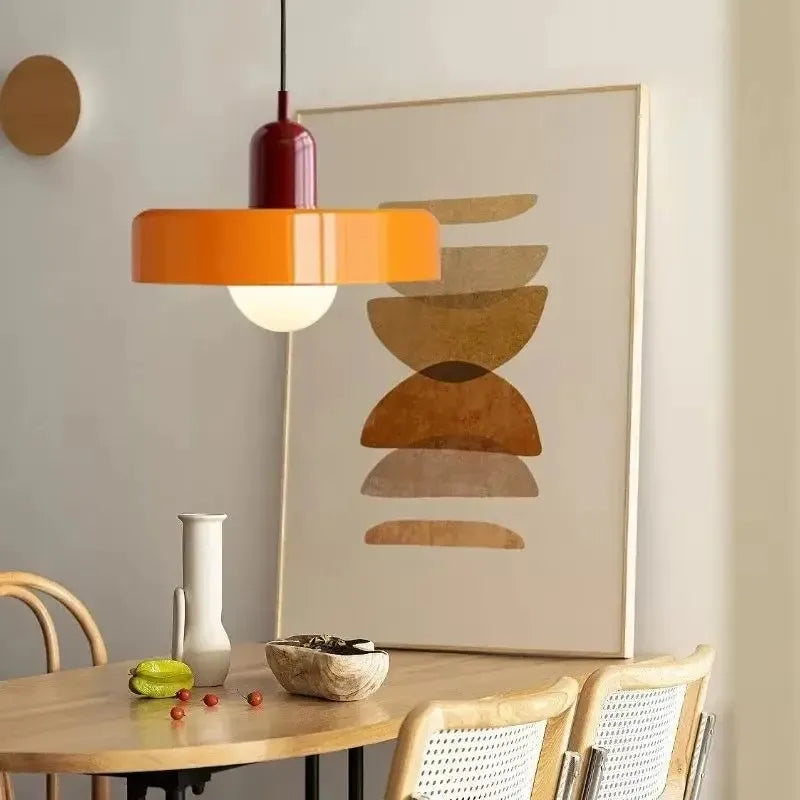 Colored Glass Disc Pendant Light, product photo 2
