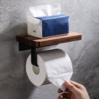 Walnut Shelf Toilet Paper Holder, product photo 2