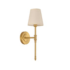 Brass Wall Sconce with Linen Shade, product photo 1