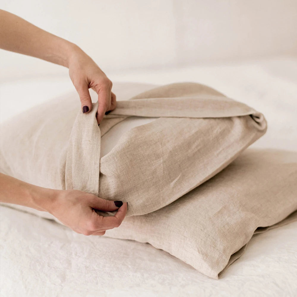 French Linen Lumbar Pillow Cover, 100% Linen Throw Pillow Case for Sofa and Bed, 30 x 50 cm, Ivory, Natural, Olive Green or Rust