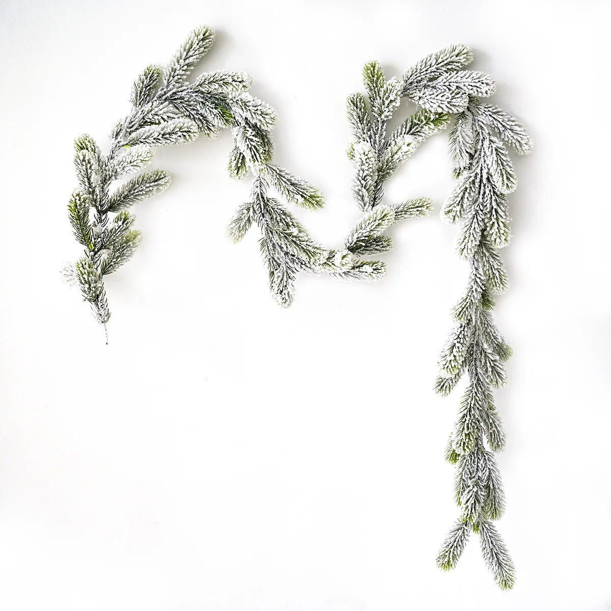 Frosted Christmas Garland, Snowy Pine Garland for Mantel, Staircase and Doorway, With or Without LED Lights