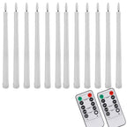 Flameless LED Taper Candles with Remote, Flickering Battery Candlesticks for Christmas Table and Mantel, White or Ivory, Set of 6 or 12