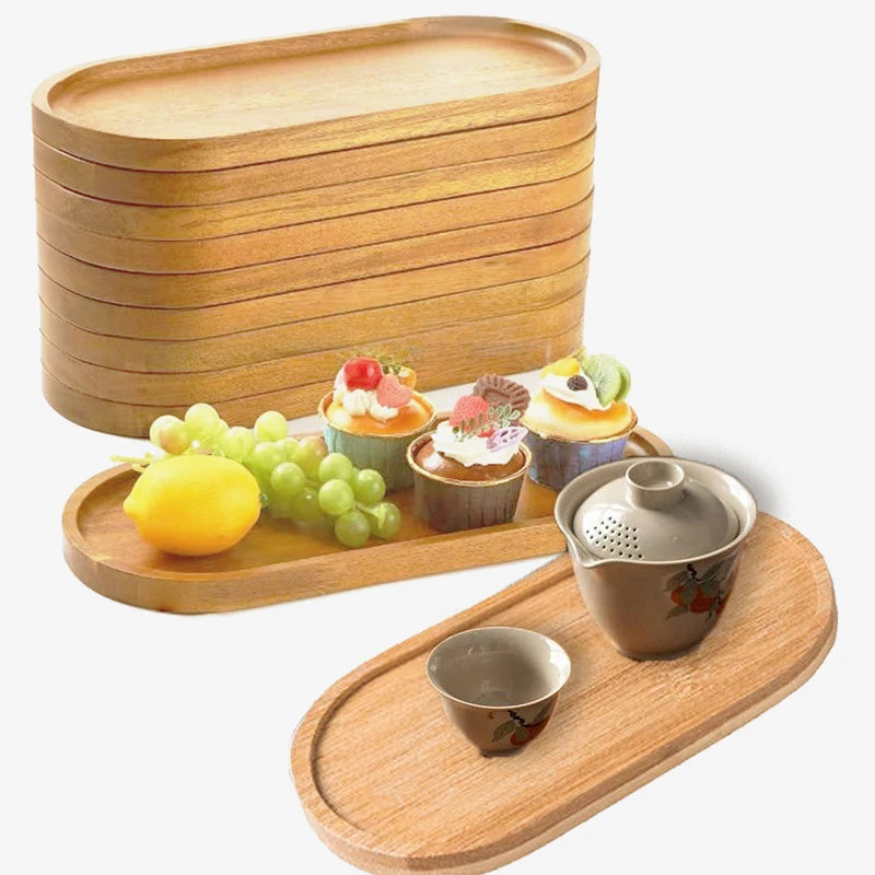 Solid Wood Dessert Plate, product photo 1