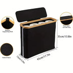Toilet Paper Storage Basket with Lid, Holds 12 Rolls, Bathroom Storage Bin, Grey or Black