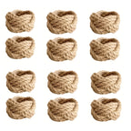 Braided Jute Napkin Rings Set of 12, product photo 1