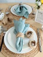 Braided Jute Napkin Rings Set of 12, product photo 3