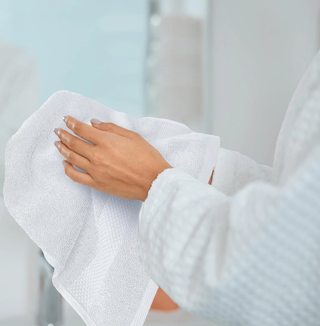 Cotton Hand Towels, Soft Absorbent Face and Hand Towels for Bathroom and Guest Bath, 34 x 75 cm, White, Blue or Dark Grey