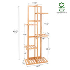 Bamboo Corner Plant Stand, Tall Tiered Plant Shelf for Indoor Plants and Flower Pots, 5 or 6 Tiers