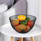 Metal Wire Fruit Bowl, Modern Countertop Basket for Fruit, Bread and Snacks, Black or White