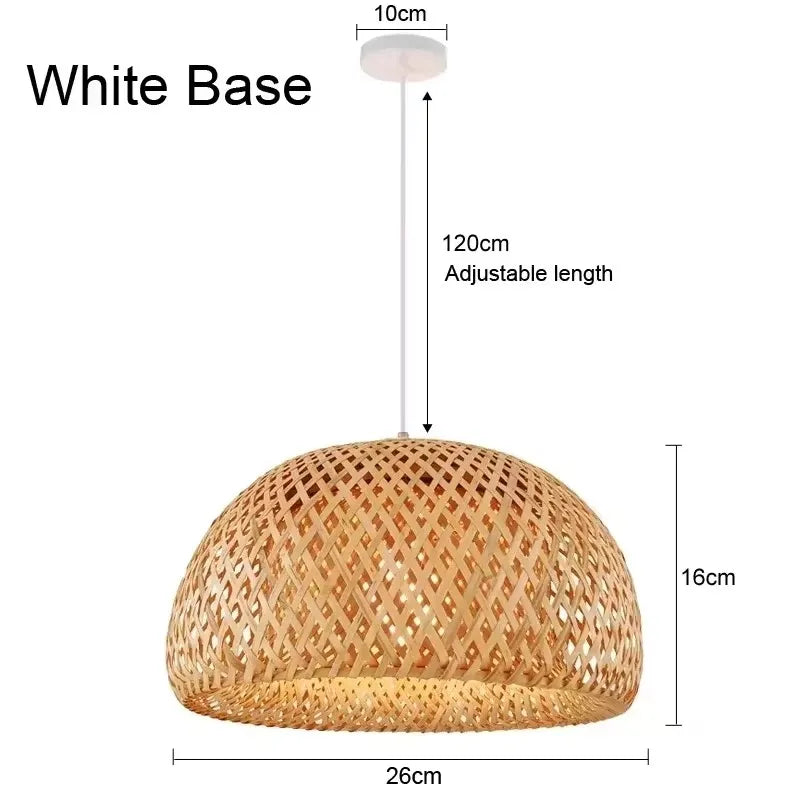 Hand-Woven Bamboo Pendant Light, product photo 3