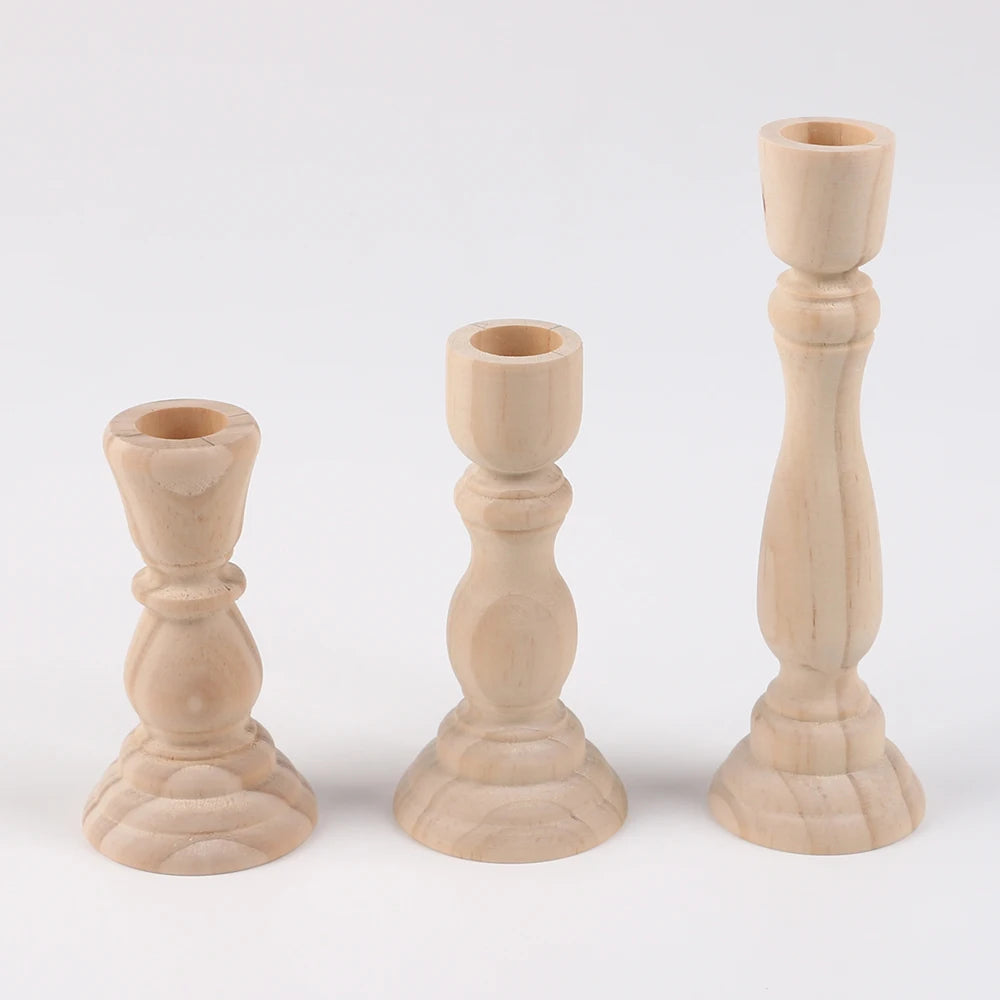 Turned Wooden Candlesticks, product photo 2
