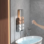 Wall-Mounted Rolled Towel Rack, Decorative Bathroom Towel Storage, No Drilling Needed, 40 or 50 cm