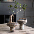 Rustic Ceramic Vase, Rough Pottery Vase for Dried Flowers, Shelf and Mantel, Wide or Tall