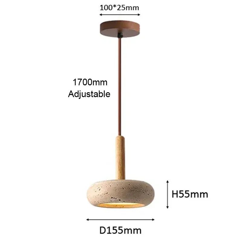 Travertine Disc Pendant Light, product photo 4