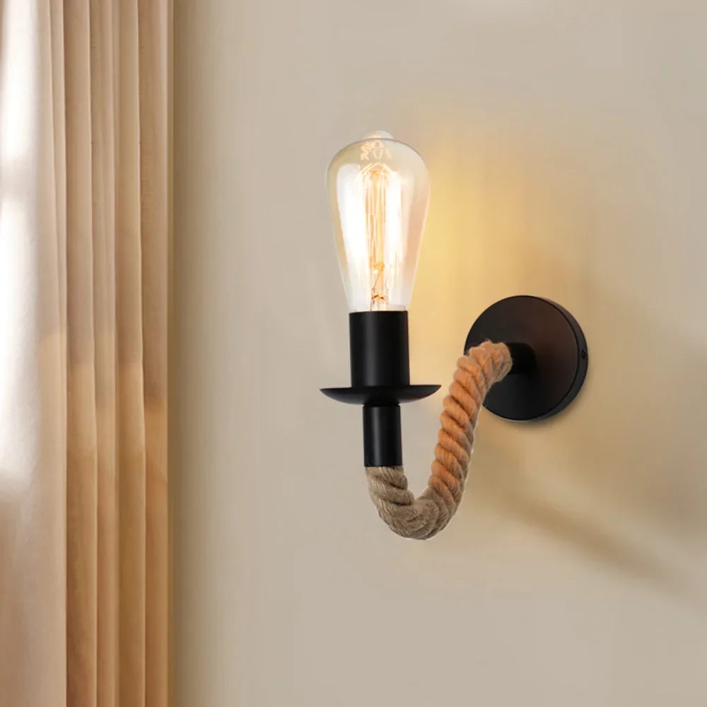 Hemp Rope Wall Lamp, product photo 1