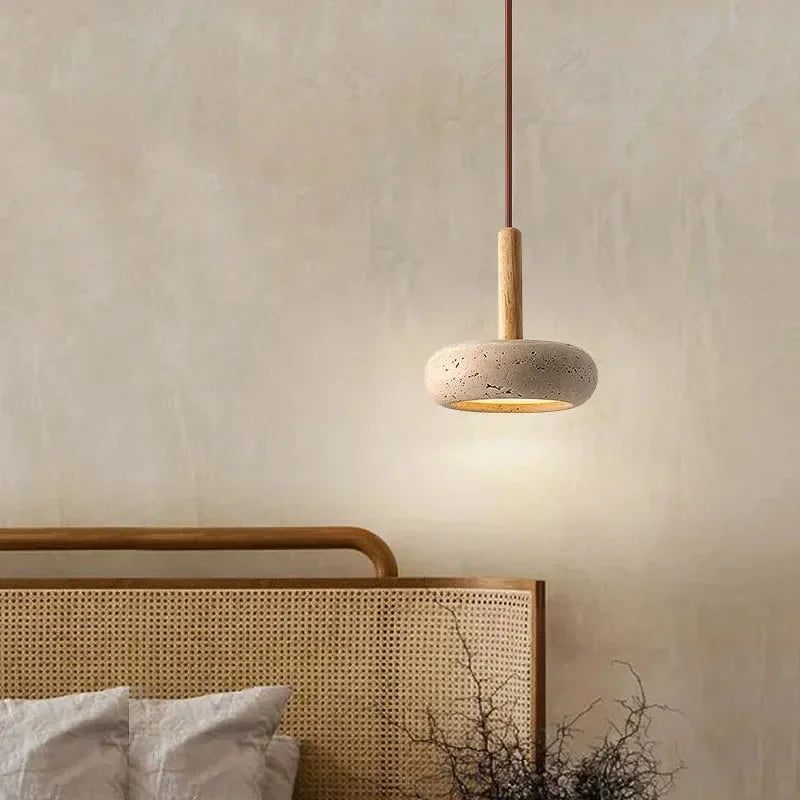 Travertine Disc Pendant Light, product photo 3