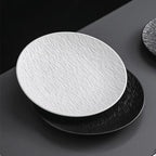 Matte Textured Ceramic Dinner Plate, Round Serving Plate for Steak, Pasta and Grilled Dishes, Black or White, Two Sizes
