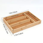 Bamboo Cutlery Drawer Organizer, product photo 6