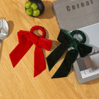 Bow Napkin Rings Set of 6, Christmas Napkin Holders for Holiday Dinner and Wedding Tables, Burgundy, Red or Green