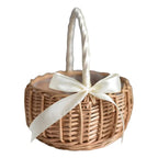 Wicker Basket with White Handle and Bow, product photo 4